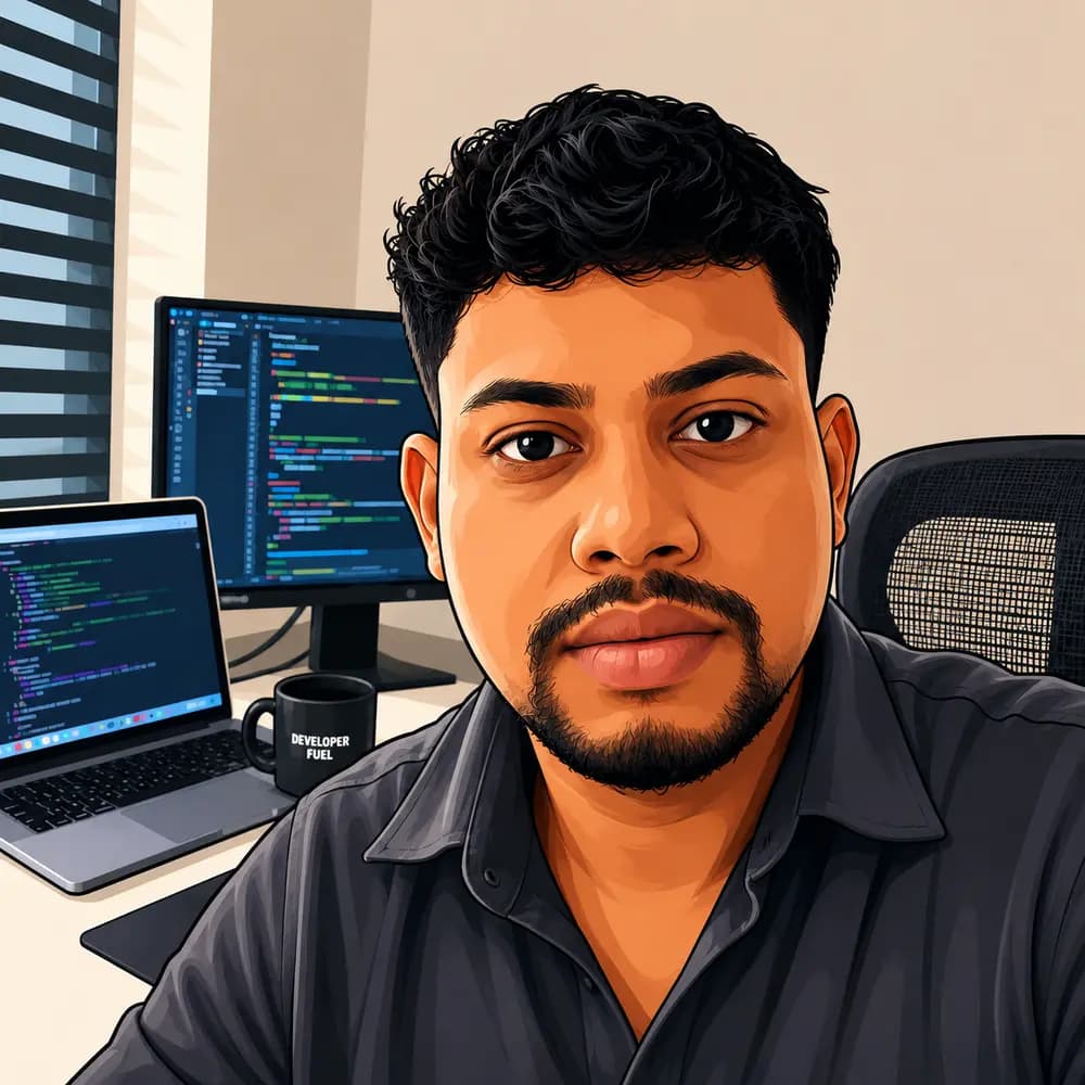 Illustrated portrait of Tavro Studio founder Chandrakanta Behera